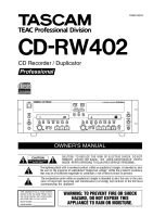 Tascam CD-RW-402 - Owners Manual 